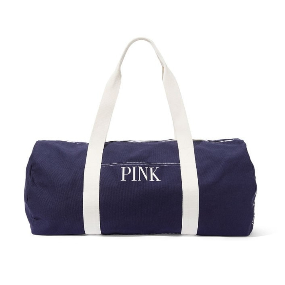 PINK VS Navy Canvas Duffle Bag